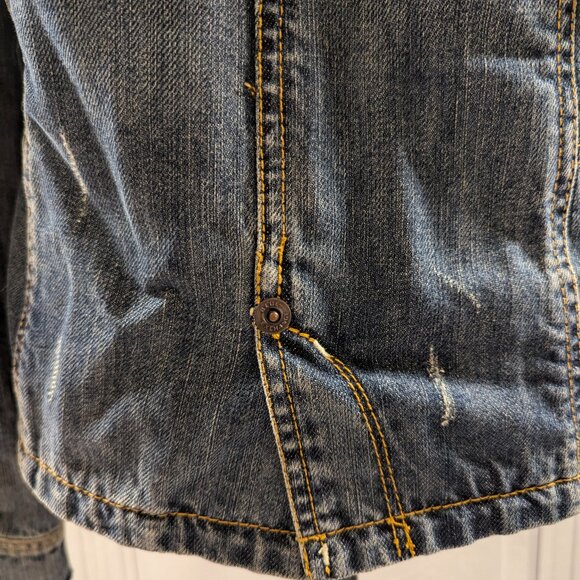 Blue Exchange Distressed Denim Jacket - Picture 5 of 10
